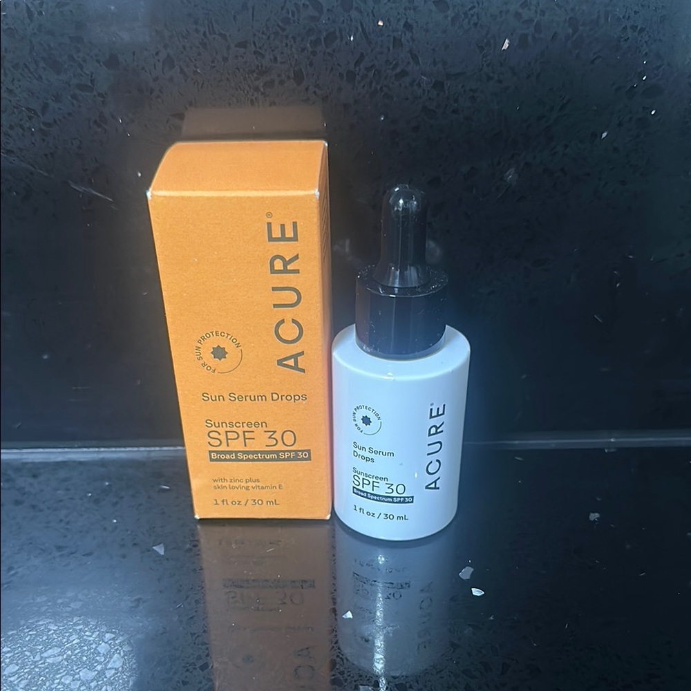 NEW in BOX Acure Sun Serum Drops Sunscreen SPF 30